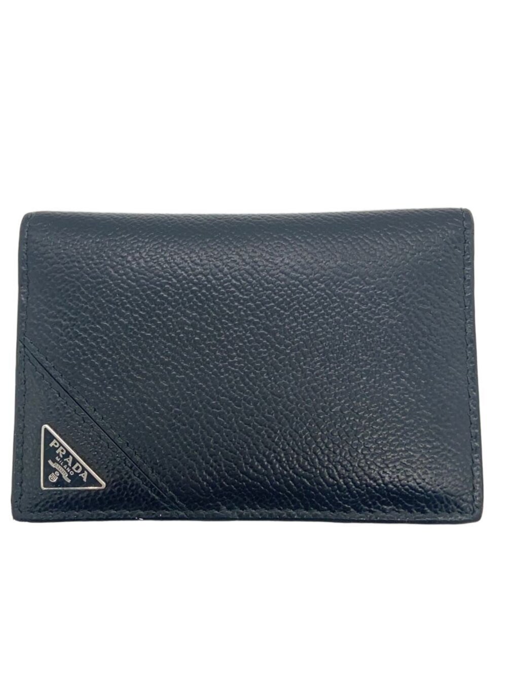 Prada Card Case Wallet Leather Black
